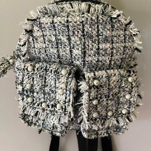 Zara tweed mini backpack GUC